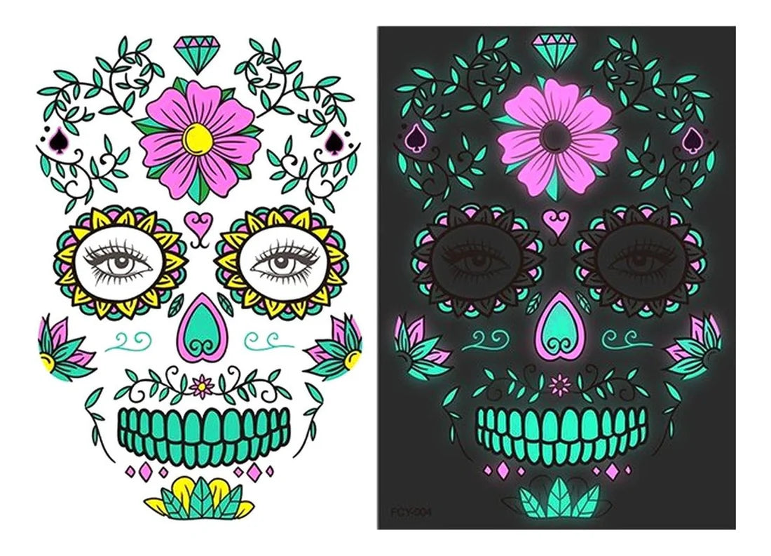 Tatoo - Catrina - Fluorecente - Flor