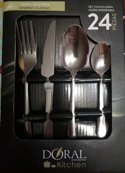 Set De Cubiertos 24 Piezas Marca Doral