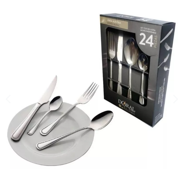 Set De Cubiertos 24 Piezas Marca Doral