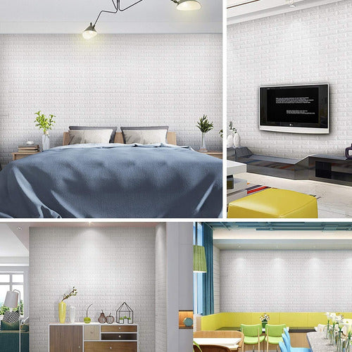 Paneles Adhesivos Ladrillo Blanco